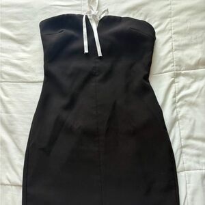 Zara Strapless Black Dress with White Tie Accent